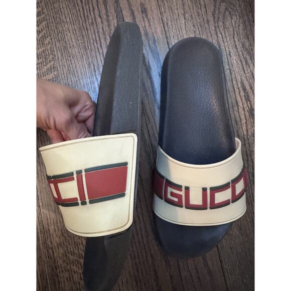 Gucci Mens Pursuit Logo Pool Slides Sandals Slip On US Sz 11 - Picture 15 of 16